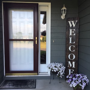 Oversized Front Door Front Patio Rustic "Welcome" Pallet Sign