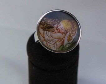 Hand painted lovers ring