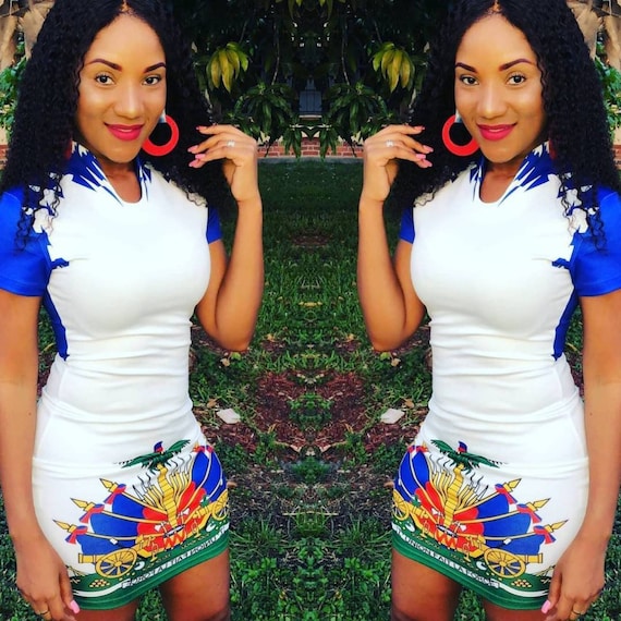 Haitian white Flag dress