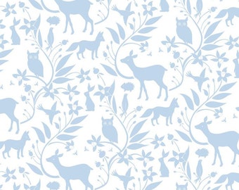 Blend Fabrics - Born Wild by Ana Davis - Woodland Creatures Blue