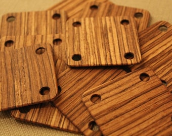 Tablet weaving cards 24 Zebrawood 5*5cm Ancient medieval viking art weaving loom craft work SCA