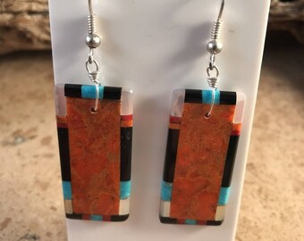 Santo Domingo Sterling Silver Multi Stone Dangle Earrings