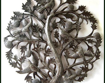 Metal Wall Decor, Metal Art, Tree of Life 24" - Haitian Art, Steel Drum Art, Outdoor Metal Art, Metal Art Sculpture, Haitian Wall Art -433