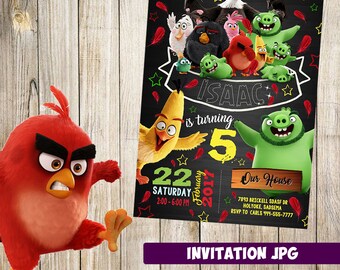 Angry Birds Invitation, Angry Birds Party, Angry Birds Birthday Invitation, Boy Angry Birds Invitation, Angry Birds Theme Printables