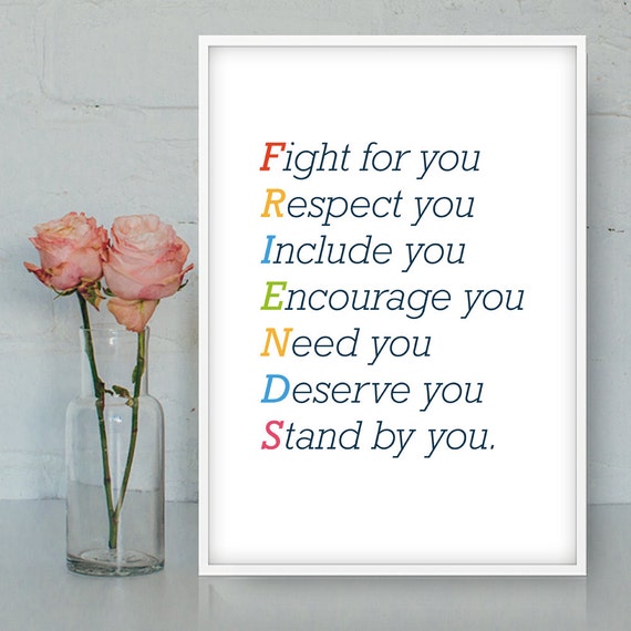Items similar to Friendship print, Friend print quote, Printable poster ...