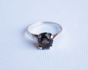 Vintage Sterling Silver Solitaire Ring - Vintage Engagement Ring - Vintage Silver Ring - Vintage Solitaire Ring - Vintage Ring L 1/2 6