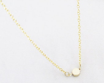 Small Gold Dot Necklace - Dot Necklace - Small Necklace - Bridesmaid Necklace - Dainty Necklace - Thin Necklace - Bridesmaid Gift