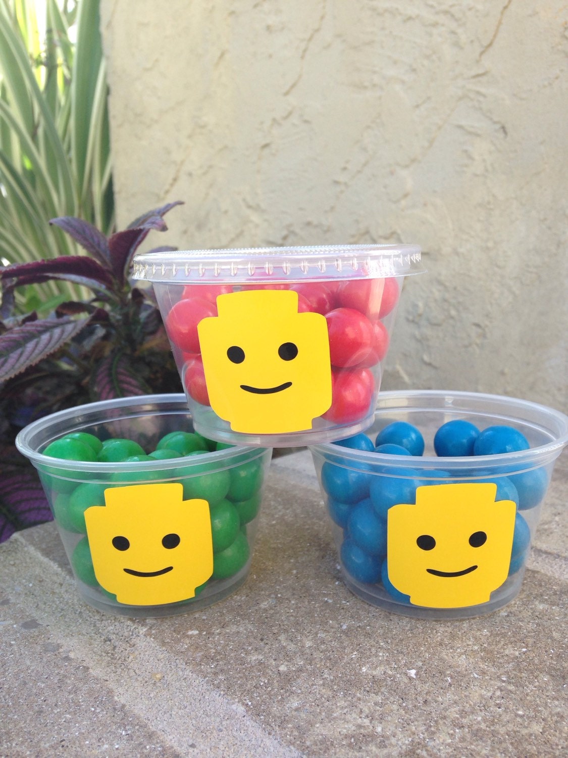 25 Plastic Lego Snack Cups-4 oz.