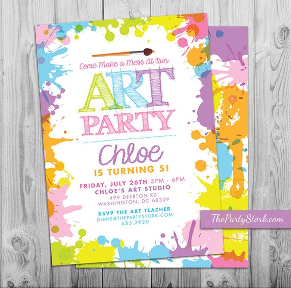 Painting Birthday Party Invitations 9