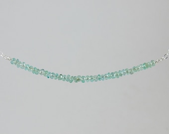 natural emerald and sterling minimalist necklace