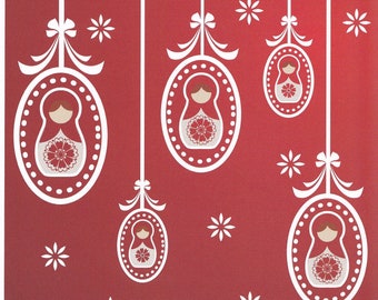 Russian Doll / Babushka Christmas Cards Pack of 10