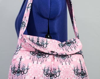 Japanese Chandelier Print Handmade Shoulder Purse