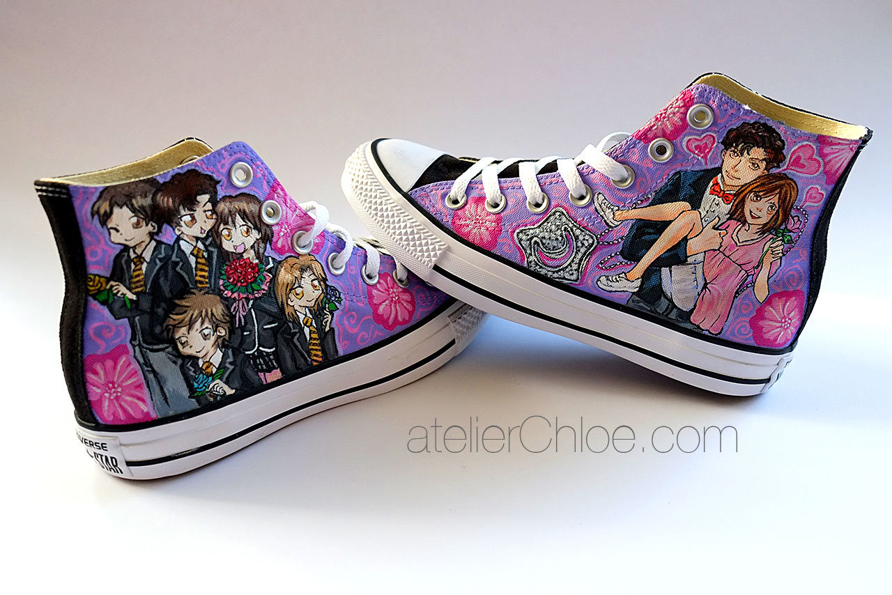 Anime lover gift painted manga sneakers custom anime shoes