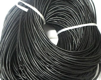 3 m black 3mm leather cord