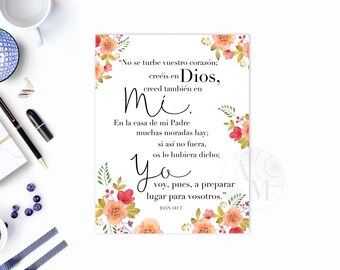SPANISH John 141 2 Juan Texto Biblico Bible Verse Printable Scripture Wall Art Christian Cristiano Carteles DIGITAL SPANISH John 141 2 Juan Texto Biblico Bible Verse Printable Scripture Wall Art Christian Cristiano Carteles DIGITAL