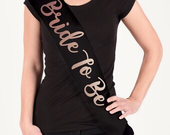 Bride To Be Hen Do Bachelorette Sash Party Wear Ribbon Banner Rose Gold Silver Personalised Wedding Mrs Bridal