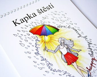Coloring Book Drop of Happiness, Adult Coloring Book, Art Therapy, Women Coloring Pages