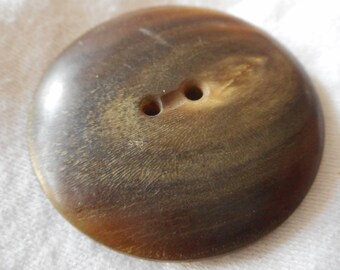 Large ANTIQUE Horn Sew Thru BUTTON