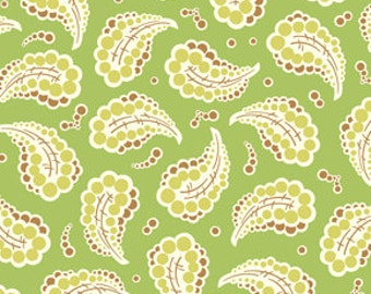 42052 - Heather Bailey Freshcut collection Dotted paisley in green - 1/2 yard