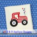 Tractor Stars Applique Digital Design - 4th of July Applique Design - Patriotic Machine Embroidery 4 sizes Design