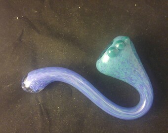 Periwinkle Frit Glass Sherlock Pipe