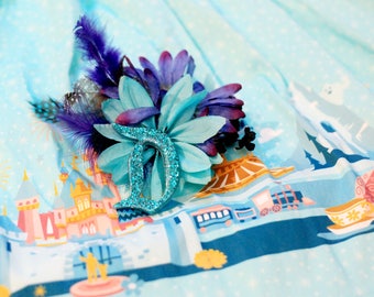 Turquoise Disney D Brooch
