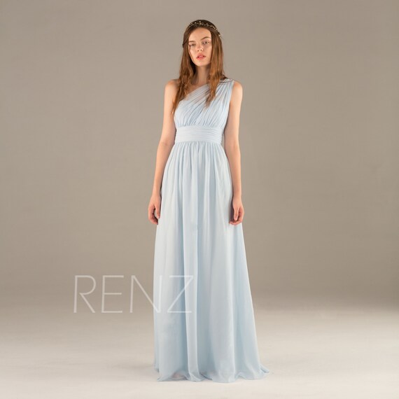 Light blue long sleeve maxi dress for wedding