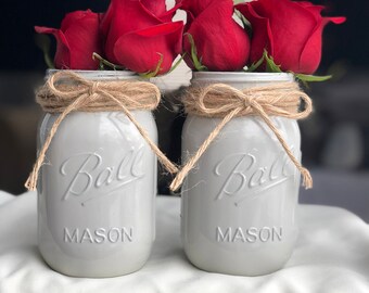 Gray Mist Mason Jars