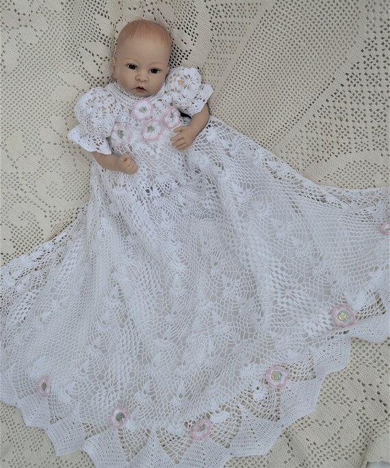 Heirloom Vintage style Christening gown crochet pattern