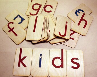 Lowercase Sandpaper Letters on 3"x5" birch wood