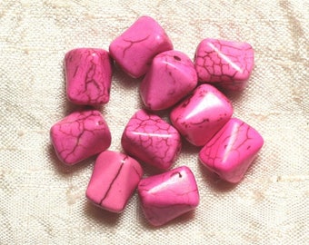 10pc - Pearl Turquoise Nuggets Roses12mm 4558550033796 synthesis