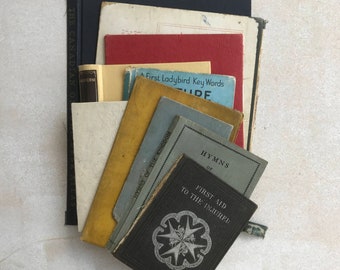 Vintage and antique hardback book covers: unique canvases for art and collage. 10 single covers. Set 8.
