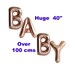 Rose Gold Baby Shower Decorations | Huge 40" Foil Letter Baby Balloons | Unisex Baby Shower Party | Christening Balloons | Helium Quality