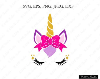 Unicorn SVG, Unicorn head Svg, Unicorn Clip Art, Unicorn Face SVG, Cute Unicorn SVG, Cricut, Silhouette Cut File Chevrons
