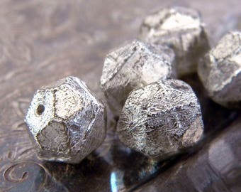 Mercury (6) -Czech Glass English Cut Rounds 11x10mm