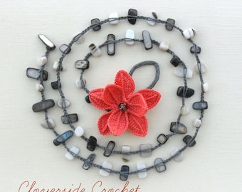 floral necklace, fiber necklace, textile necklace, statement necklace, crochet necklace,boho necklace, boho, festival fashion, statement