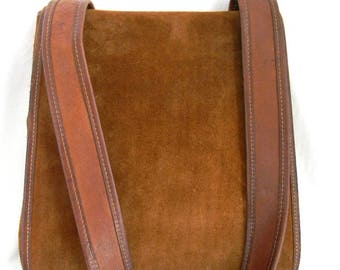 Vintage Bonnie Cashin for Meyers Reverse Suede and Leather Slim Saddle Bag