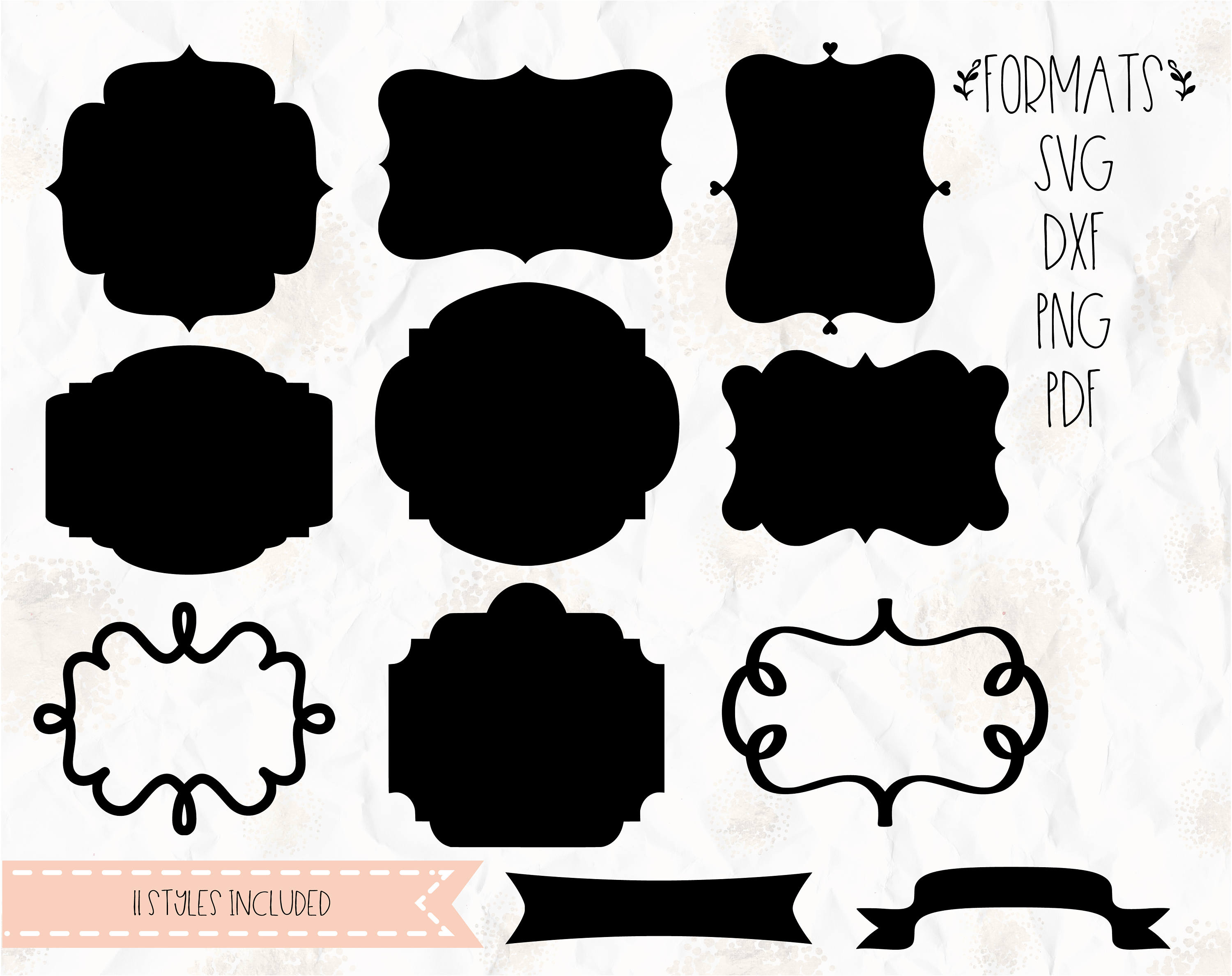 Download Frames, banners SVG, PNG, DXF, cricut, silhouette studio ...