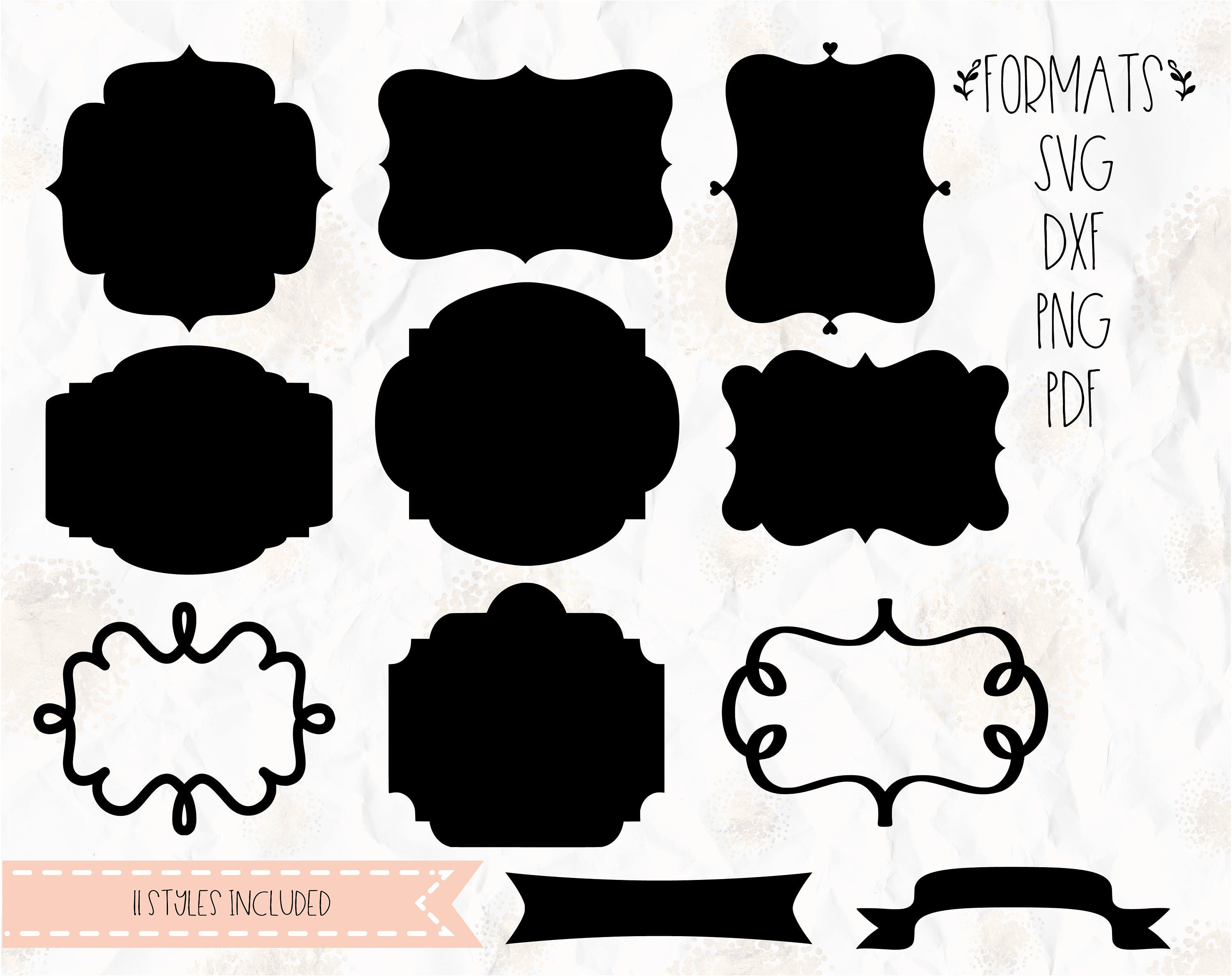 Frames, banners SVG, PNG, DXF, cricut, silhouette studio ...