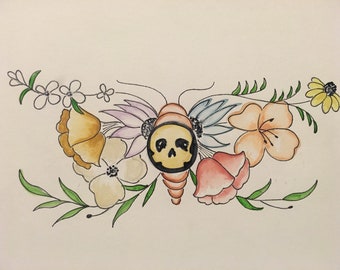 Original - Bloom Moth - Watercolor