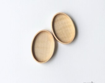 Fine finished hardwood bezel setting - Maple - 27 x 40 mm cavity- Set of 2 - (A63-Mp)