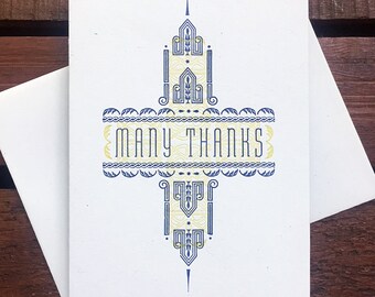 Many Thanks letterpress card