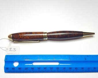 Desert Ironwood Burl Twist Barrel Pen with Gold Plated Finish