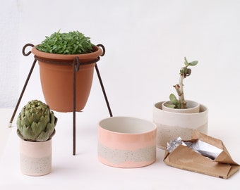 Pink ceramic planter pot. Speckled ceramic planter. Pink plant pot. Modern ceramic planter. Contemporary ceramics. Plant lovers gift. Cactus