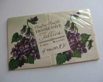 Vintage Tallies-VIOLETS-Old Stock-Ephemera-Games-Playing Cards-Unused