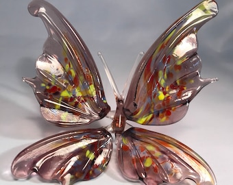 Purple mix color glass butterfly