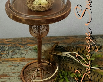 Dispay Cloche, Rustic Copper Cake Stand, Wood & Copper, Display Cloche, Dessert Stand With Dome, Western Cake Stand, Rustic Wedding Decor,