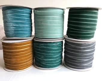 Velvet ribbon 1cm, 3/8" width / sewing Ribbon / floral Ribbon / Wedding Ribbons / Wholesale ribbon / 33 yard spool, over 80 colours