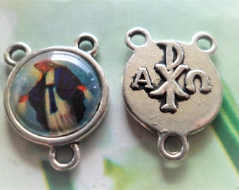 Center Rosary Virgin miraculous 17 x 14 mm, hole 1 mm links