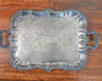 Huge Vintage Silver Plate Tray